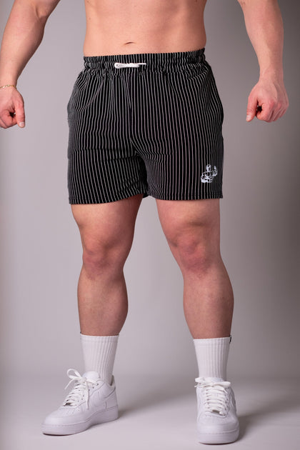 RETRO PIN-STRIPED GYM SHORTS | OLD SCHOOL GYM SHORTS CRAFTED FOR