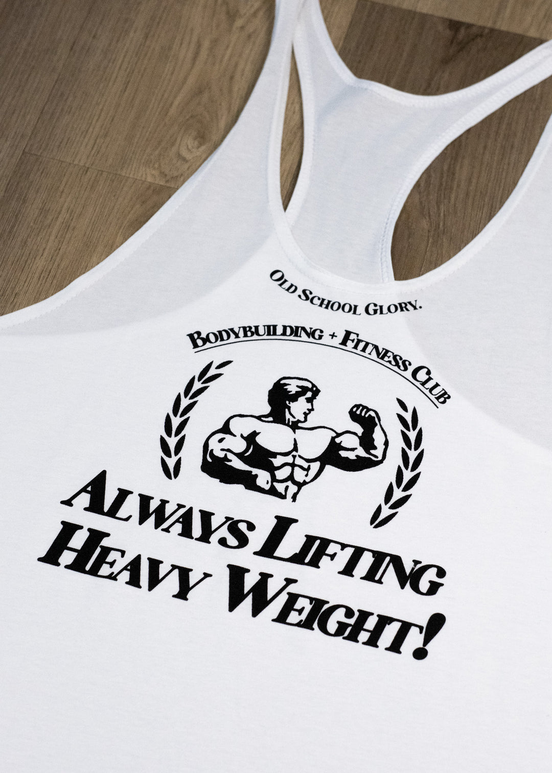 WHITE GYM STRINGER TANK TOP