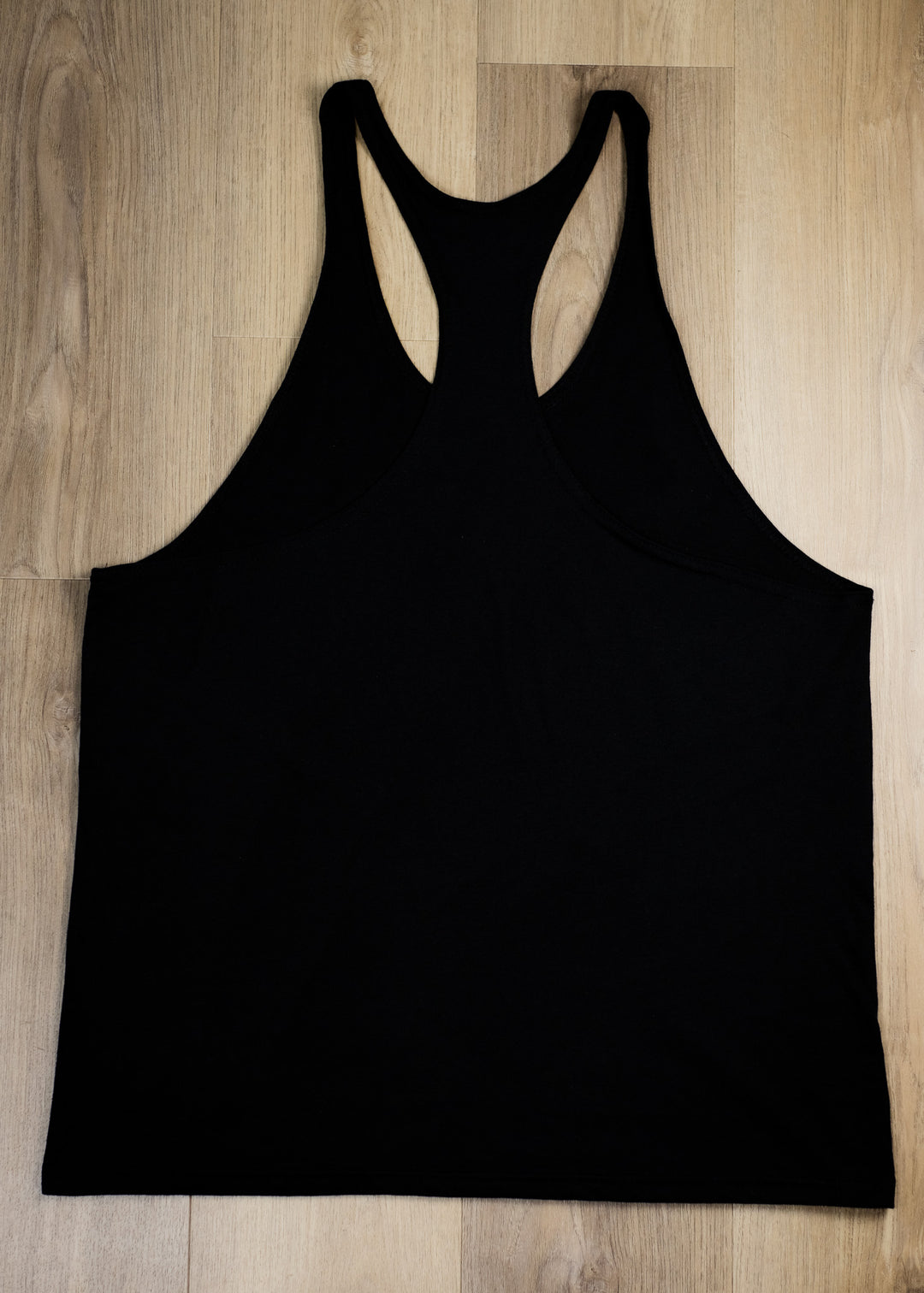 BLACK GYM STRINGER TANK TOP