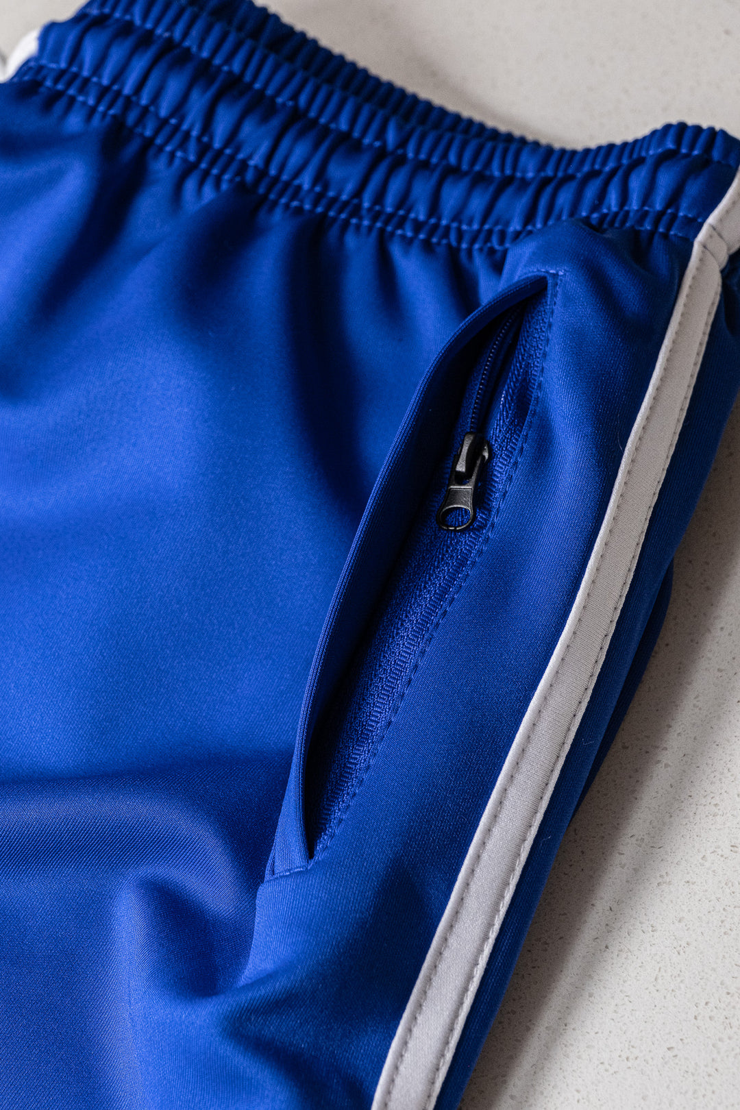 BLUE STRIPED OLD SCHOOL GYM SHORTS