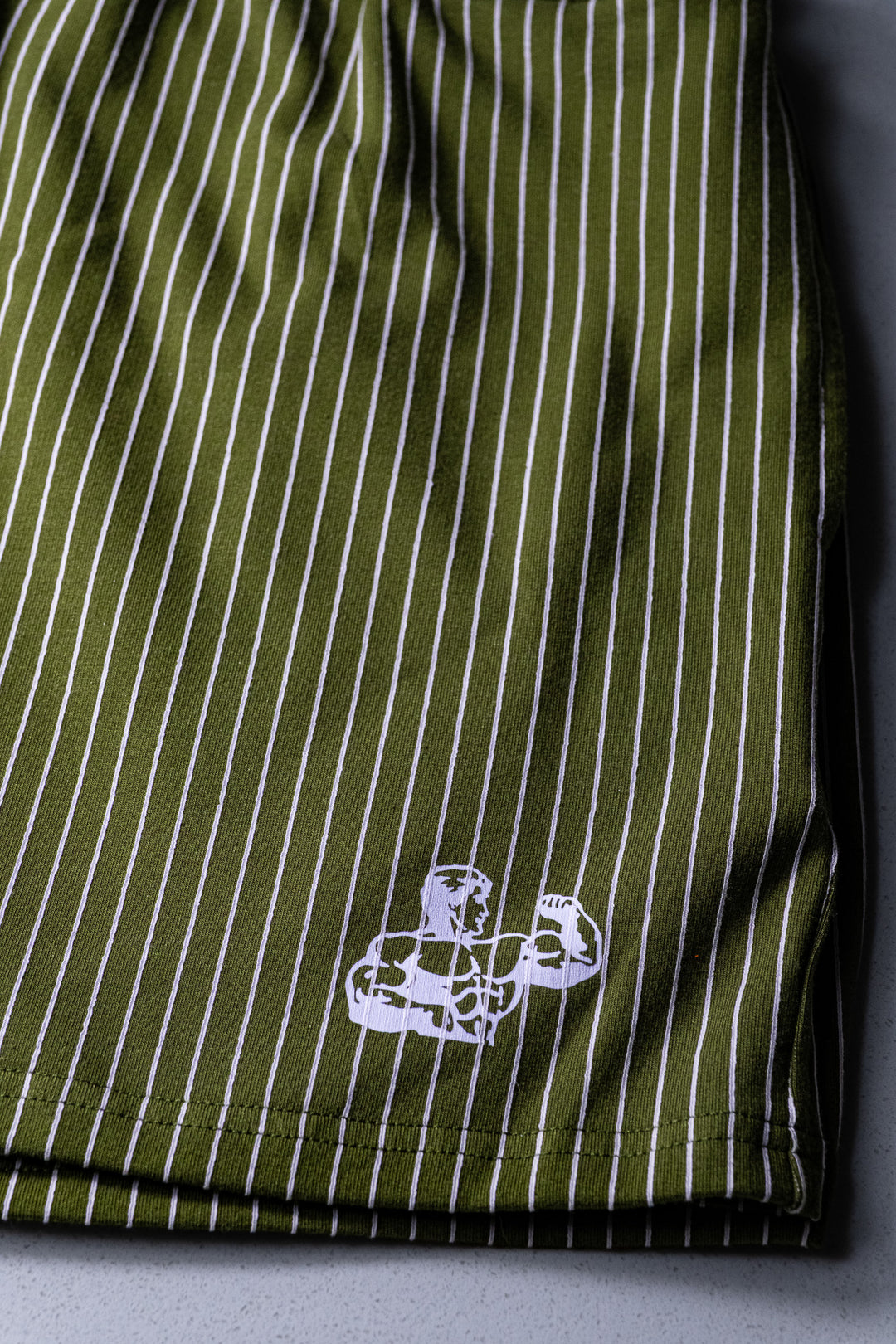 ARMY PIN-STRIPED GYM SHORTS