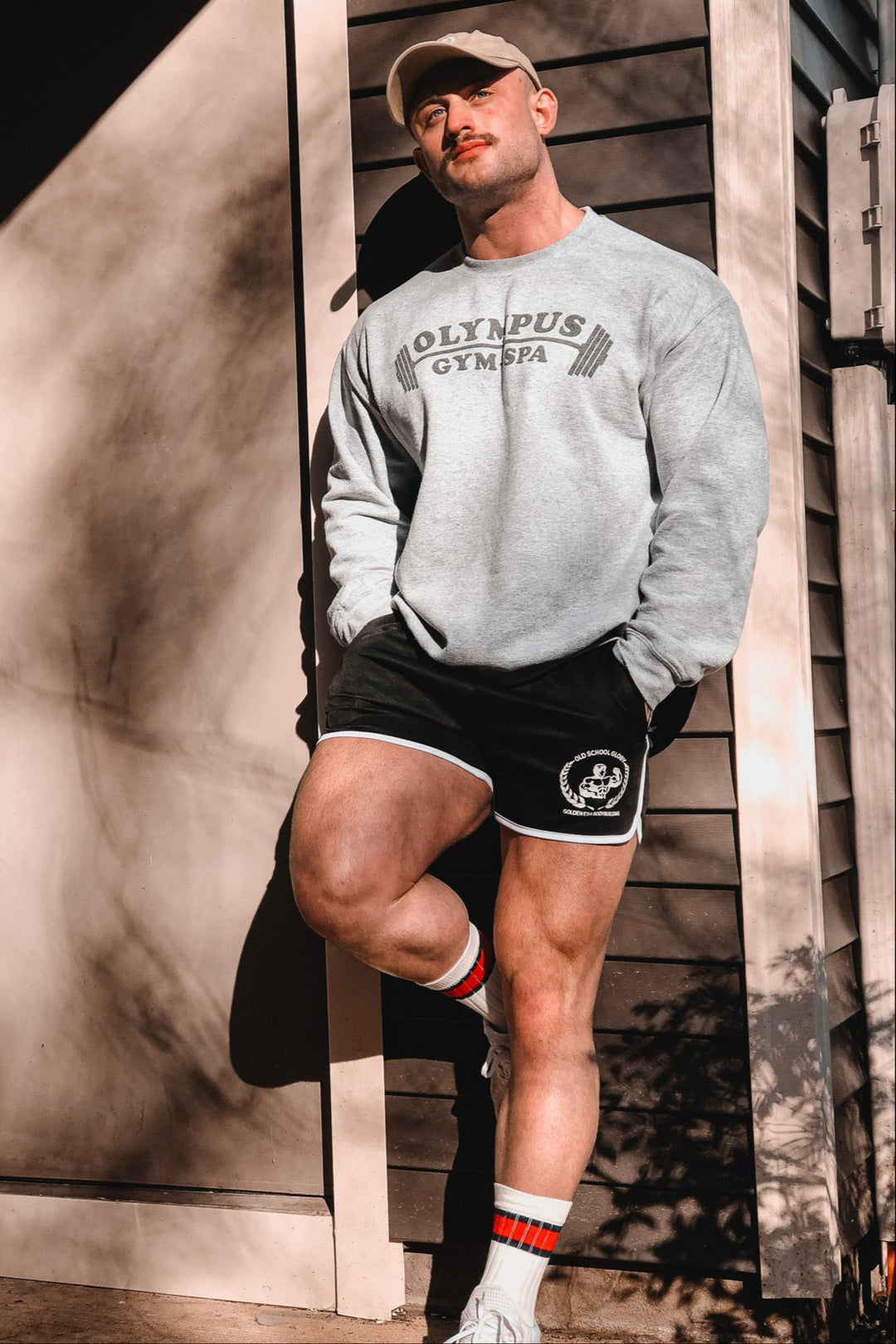 BLACK STRIPED GYM SHORTS