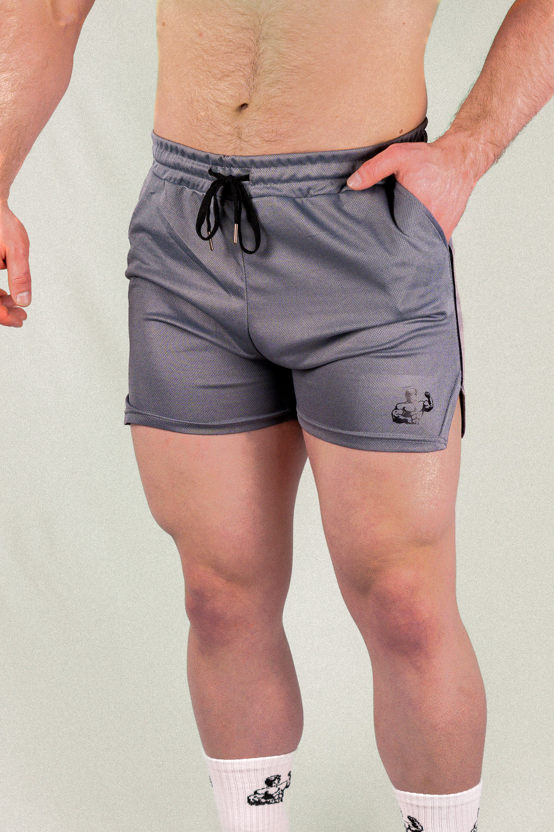 GREY RETRO DRI-FIT SHORTS