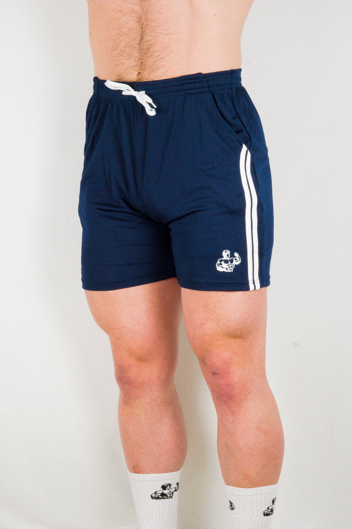NAVY RETRO TRAINING SHORTS OLD SCHOOL GYM CLOTHING CRAFTED FOR YOU