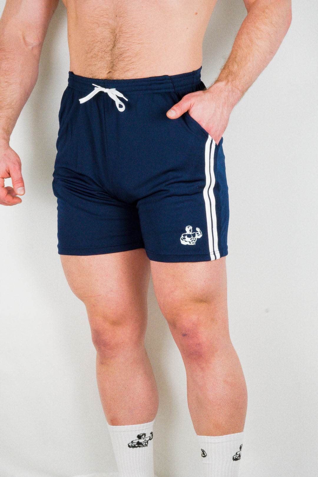 NAVY RETRO TRAINING SHORTS