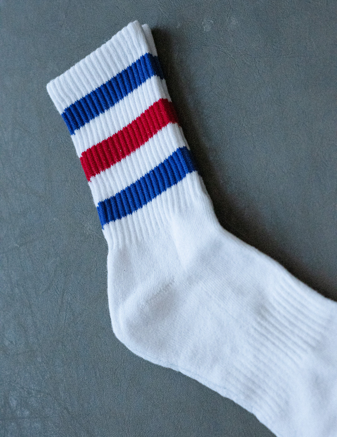 RETRO BLUE & RED STRIPED SOCKS