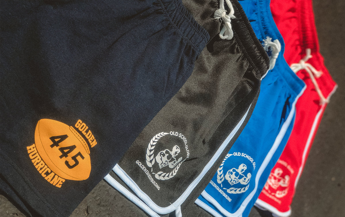 OLD SCHOOL GYM CLOTHING & RETRO LIFTING SHORTS OLD SCHOOL GLORY.