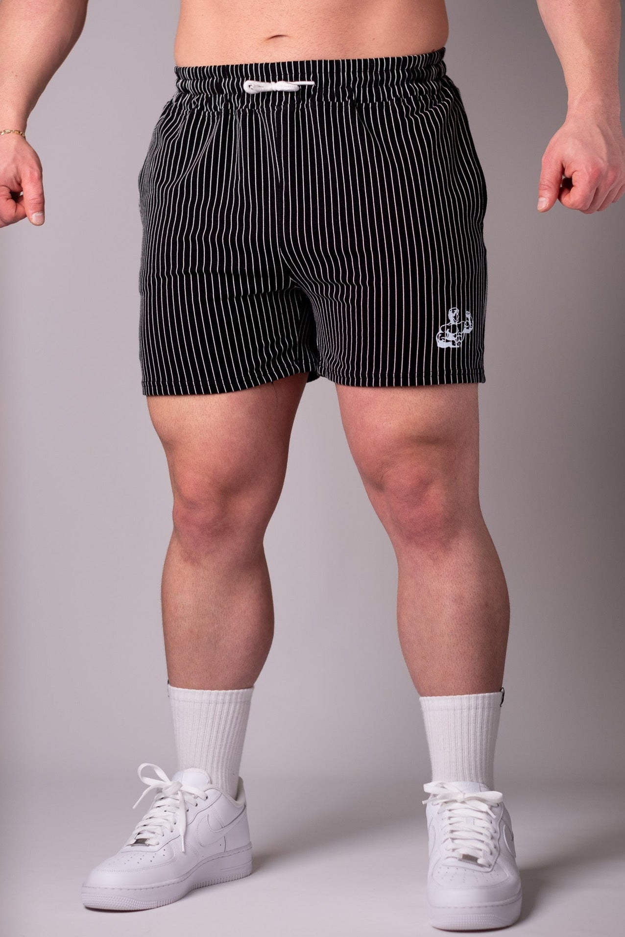 RETRO PIN-STRIPED GYM SHORTS | OLD SCHOOL GYM SHORTS CRAFTED FOR
